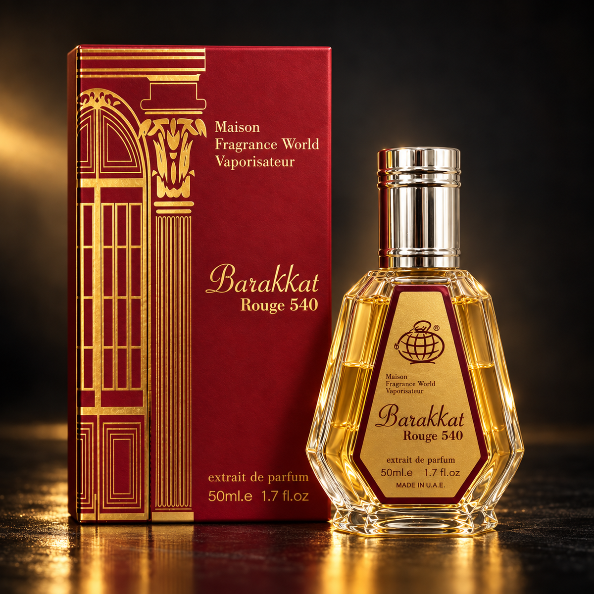 Barakkat Rouge 540 Extrait Fragrance World – flacon 50 ml et son coffret